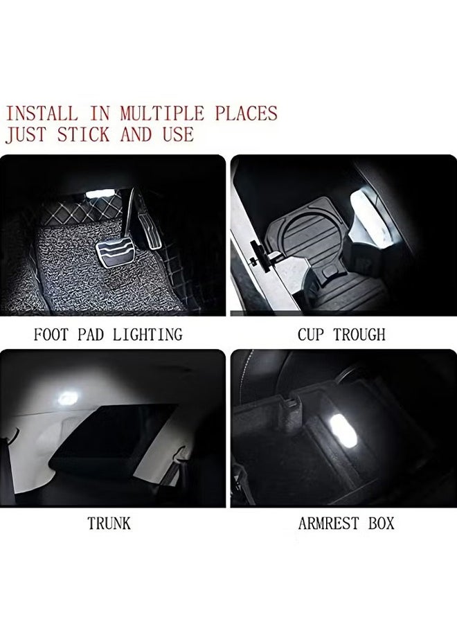HY Car LED Lights Interior, 7 Colors LED Interior Car Lights with 6 Bright LED Lamp Beads, Portable Night Reading Light Car Interior Atmosphere USB Rechargeable Lighting Light 2 Pcs  - Image 4