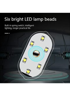 HY Car LED Lights Interior, 7 Colors LED Interior Car Lights with 6 Bright LED Lamp Beads, Portable Night Reading Light Car Interior Atmosphere USB Rechargeable Lighting Light 2 Pcs  - Image 5