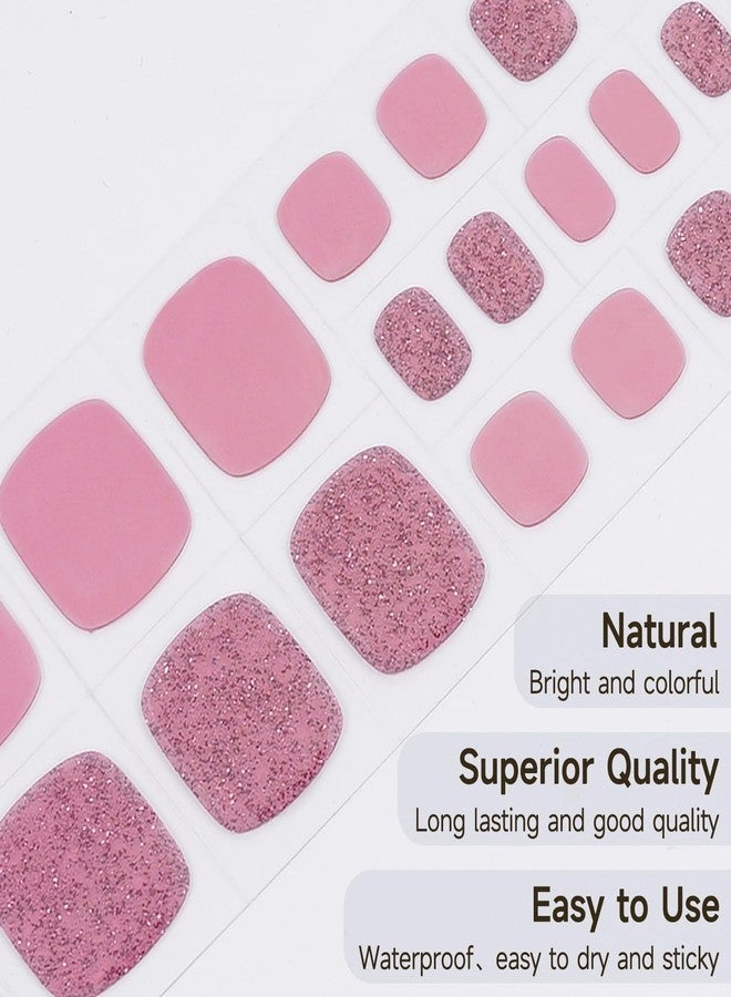 DUKASOU Semi Cured Gel Pedicure Strips, (Cherry Blossoms Falling) 26 PCS Gel Nail Strips Works with Any UV Light, Salon Quality Nail Stickers，Easy to Apply & Remove - Image 3