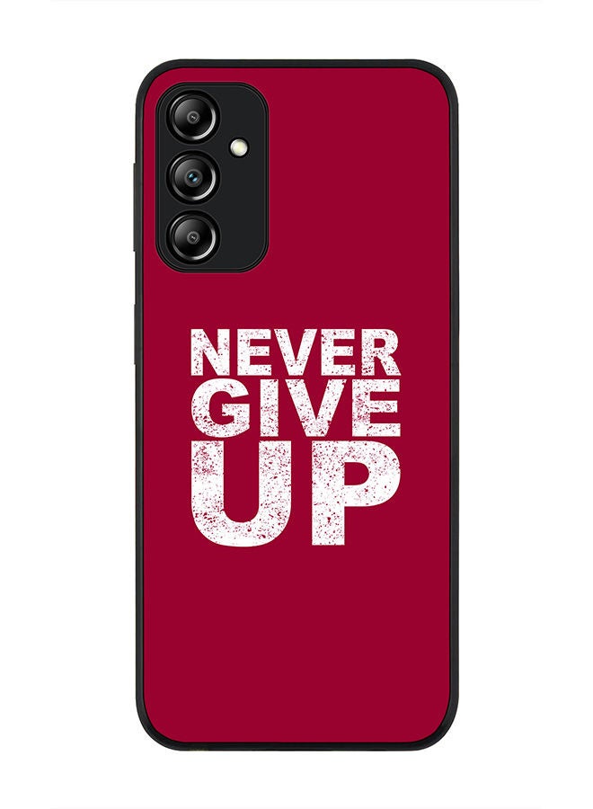 Stylizedd حافظة حواف سوداء متينة لهاتف سامسونج جالاكسي A24 4G - حافظة مرنة من المطاط ضد الصدمات - لا تستسلم أبداً - Image 1