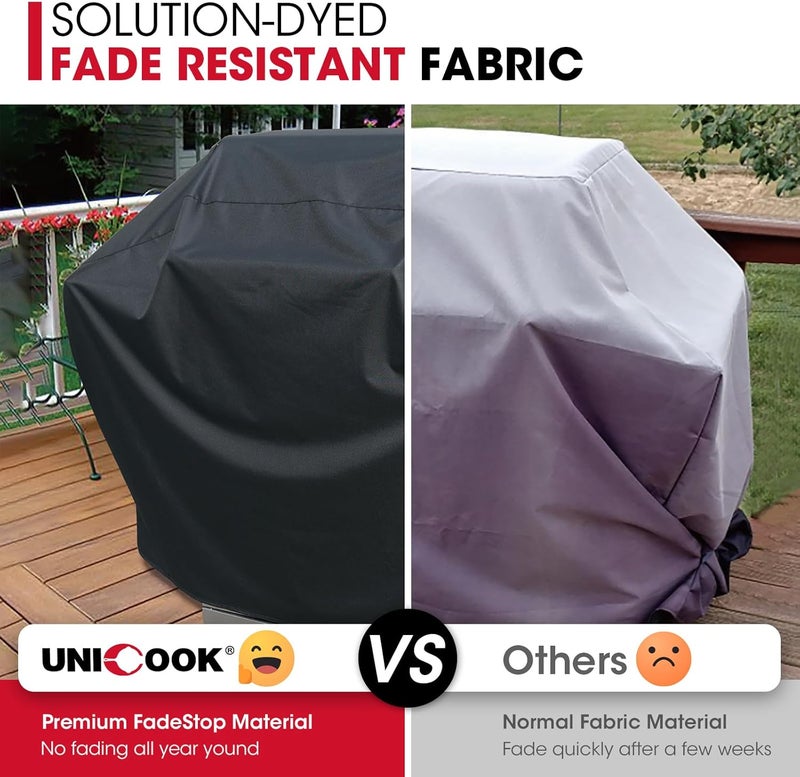 Unicook Grill Cover 60 Inch, Heavy Duty Waterproof Gas Grill Cover for Outside, Fade Resistant Outdoor Barbecue Protector, Compatible with Weber Char-Broil Nexgrill BBQs up to 58" Wide - Image 4