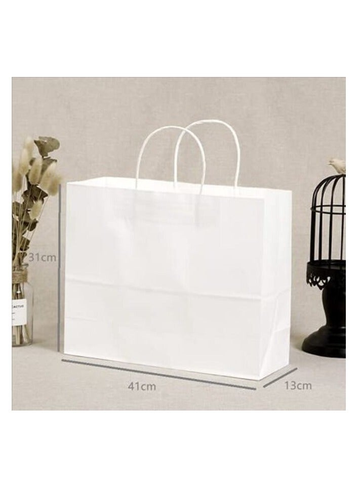 Red Dot Gift Red Dot Gift 20-Pack Paper Bags With Handles H31*W41*D13cm Kraft Gift Bags For Party, Candy, Christmas, Shopping Bags (White, H31*W41*D13 cm)  - Image 3