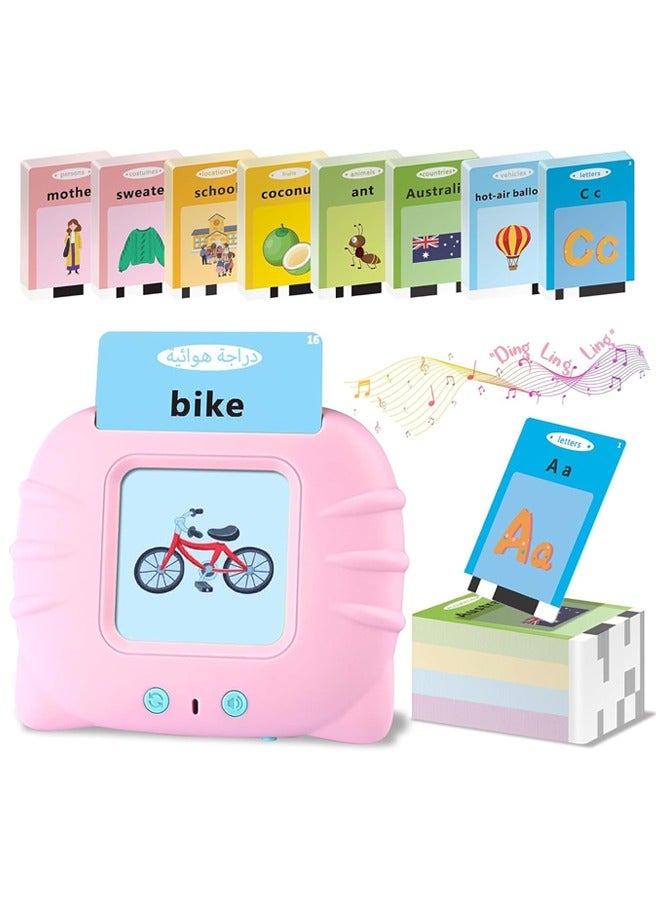 Early Education Toy – Talking Flash Cards with 510 Words & Sound Effects for 2-5 Year Old Kids, Interactive Electronic Gift in Pink  - Image 1