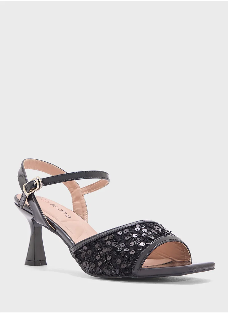 إس دي. فيلانو Sequin Heeled Sandal