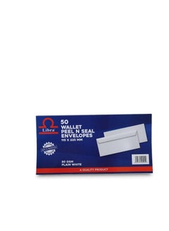 Libra Libra 50 Wallet Peel and Seal Envelops White Envelopes 80gsm 50pcs packet  - Image 1