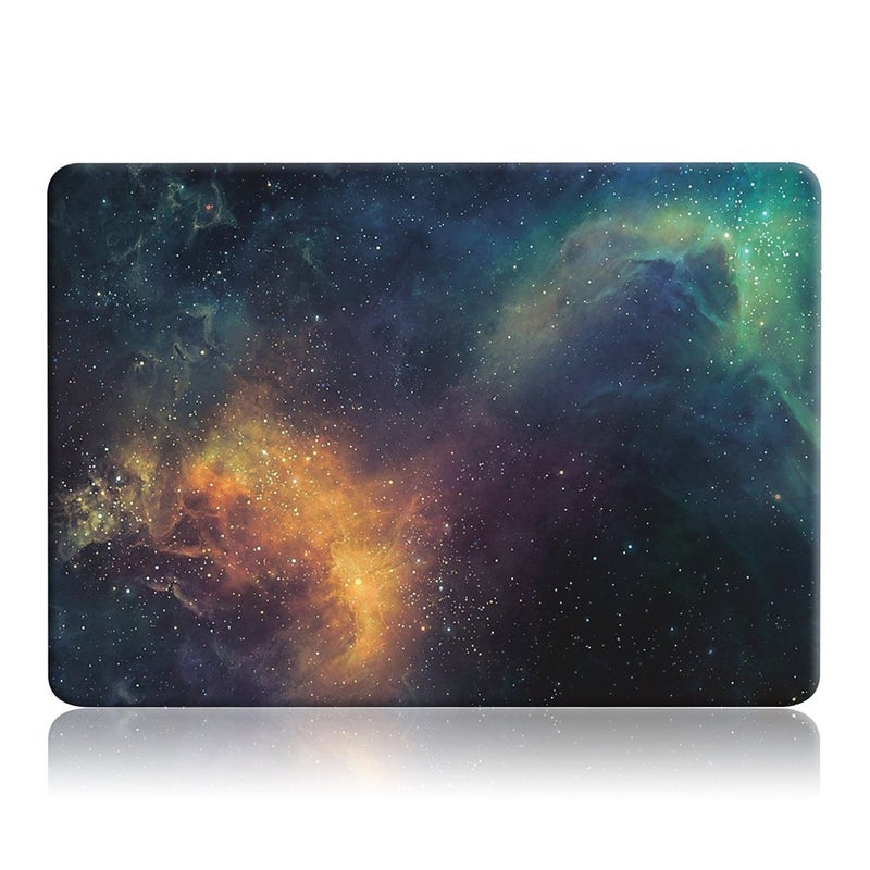 UESWILL Retina 15-inch Galaxy Pattern Hard Case Cover Compatible with MacBook Pro 15 inch with Retina Display (NO Touch Bar, NO CD-ROM) Model A1398 + Microfibre Cleaning Cloth, Nebula/Green - Image 3