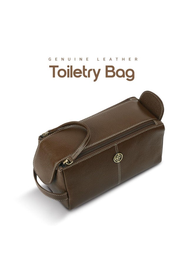 HAMMONDS FLYCATCHER Leather Toiletry Bag for Men and Women - Travel Organizer Kit with Multiple Pockets - Brushwood Male Toiletries -Stylish Travel Toiletry Kit/Shaving Kit Bag for Men - Image 2