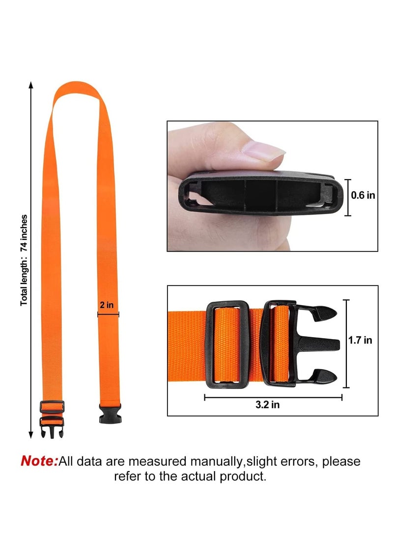 SOLARAE Luggage Straps Suitcase Belts Wide Adjustable Packing Straps Travel Accessories, Suitcase Belts, Packing Straps Travel Belts Accessories for Business Traveling Packing, 2 PCS 74 x 2 Inch Orange - Image 4