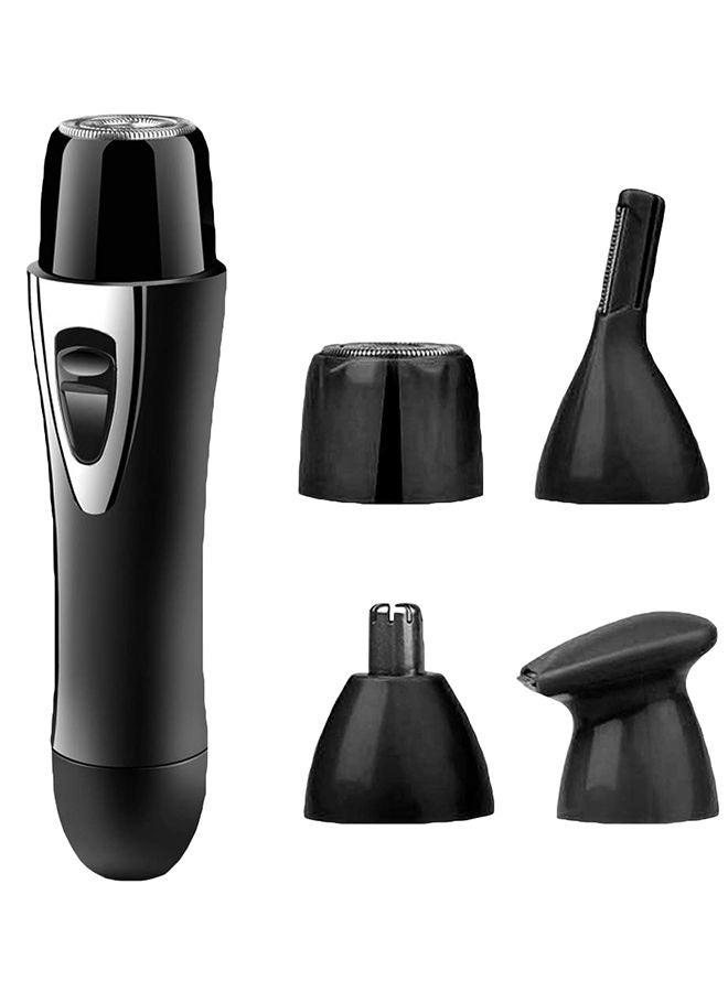 NIBEMINENT 4-In-1 Rechargeable Hair Remover Shaver With Heads Black/Silver - Image 1