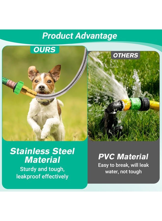 AnyEasy 304 Stainless Steel Metal Short Garden Hose Flexible, Portable & Lightweight Kink Free Garden Water Outdoor Hose (3 ft) - Image 3