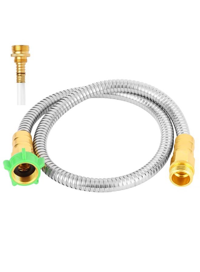 AnyEasy 304 Stainless Steel Metal Short Garden Hose Flexible, Portable & Lightweight Kink Free Garden Water Outdoor Hose (3 ft) - Image 1