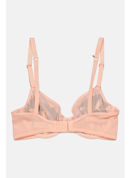 Lively Women Allover Printed Non Padded Wired Bra, Peach  - Image 2