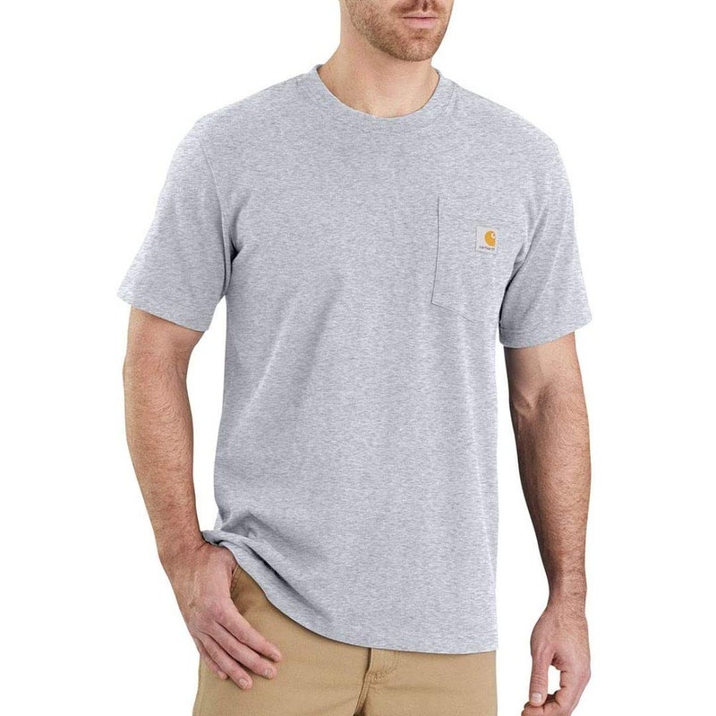Carhartt Men's Relaxed Fit Heavyweight T-Shirt, Heather Gray, Medium - Image 1