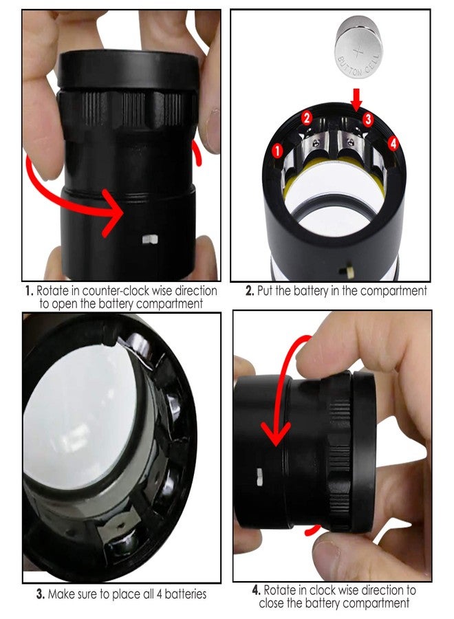DANOPLUS 10X Loupe Magnifier, Jewelers Loupe with 8 LED Light and 4 Glass Scale Chart, 25mm Field of View, Adjustable Focal Length Magnifying Glass for Coins, Watches, Jewelry - Image 3