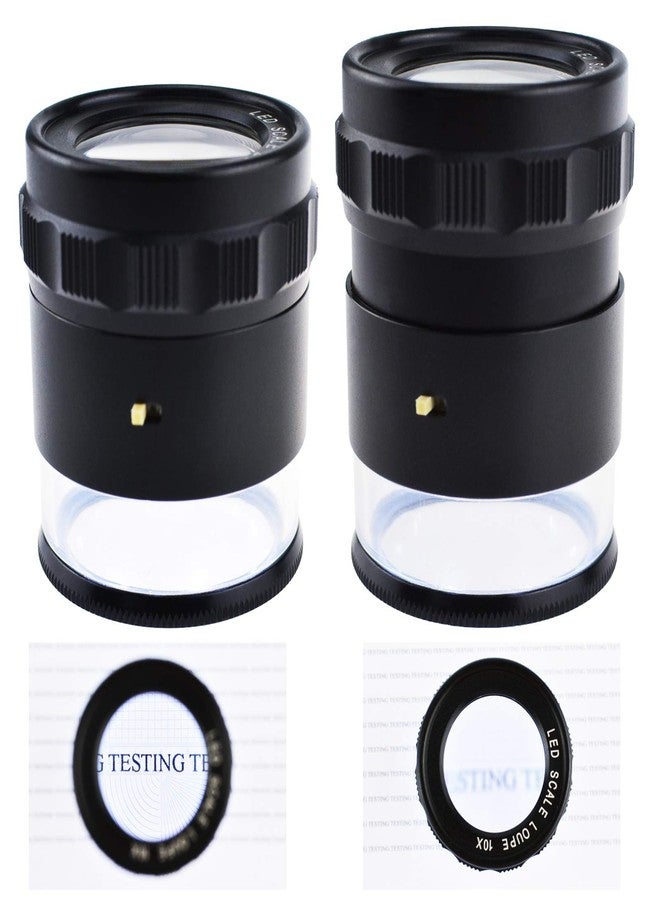 DANOPLUS 10X Loupe Magnifier, Jewelers Loupe with 8 LED Light and 4 Glass Scale Chart, 25mm Field of View, Adjustable Focal Length Magnifying Glass for Coins, Watches, Jewelry - Image 4