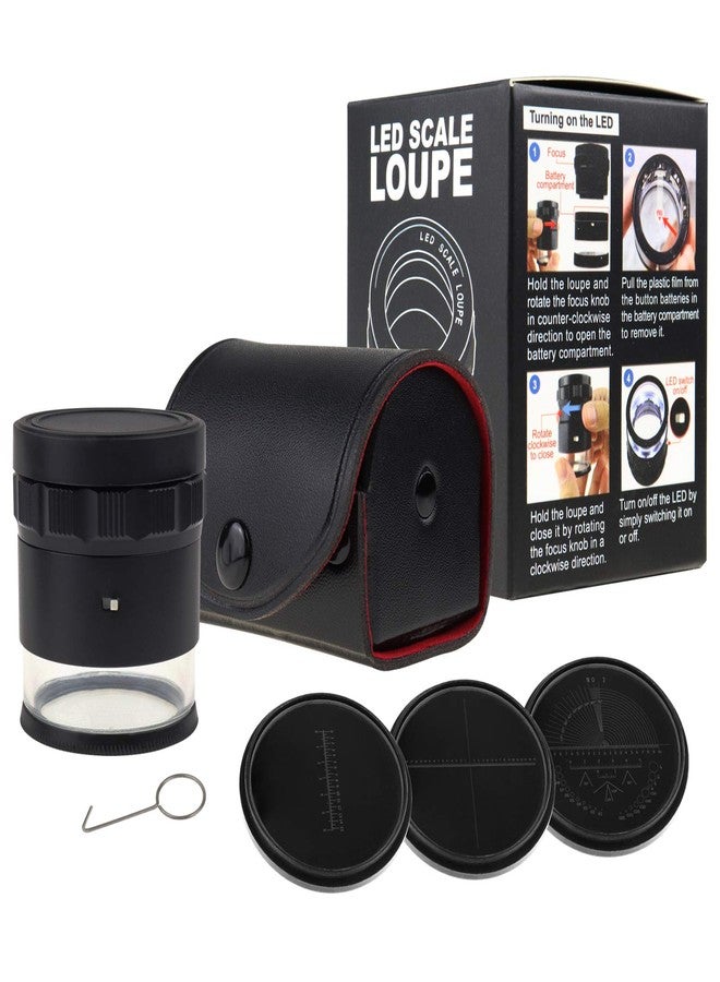 DANOPLUS 10X Loupe Magnifier, Jewelers Loupe with 8 LED Light and 4 Glass Scale Chart, 25mm Field of View, Adjustable Focal Length Magnifying Glass for Coins, Watches, Jewelry - Image 5