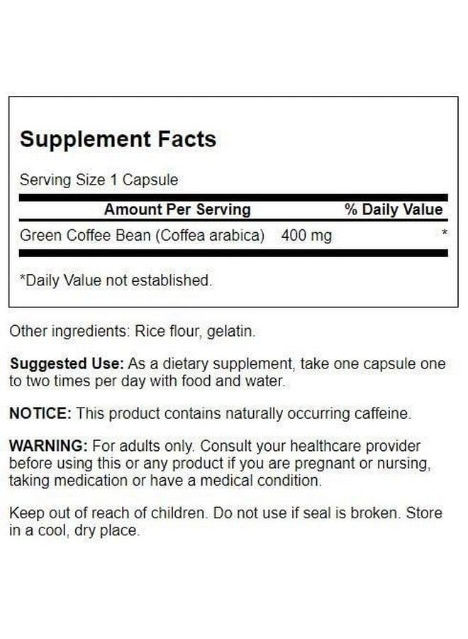 Swanson Full Spectrum Green Coffee Bean 400 Milligrams 60 Capsules - Image 2