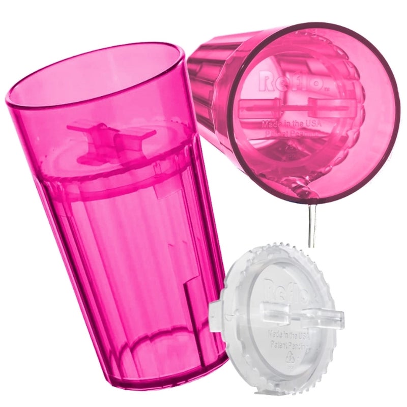 Reflo Smart Cup Bundle (Red 2-Pack) Montessori Weaning Training Cup, Slow-Spill Open-Rim Design for Toddlers Learning Independence, 360 Flow-Control, Made in USA, E-Guide via QR Code - Image 2
