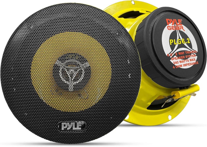 Pyle Modern versatile shape Pyle Car Two Way Speaker System - Pro 6.5 Inch 240 Watt 4 Ohm Mid Tweeter Component Audio Sound Speakers For Car Stereo w/ 30 Oz Magnet Structure, 2.25” Mount Depth Fits Standard OEM - PLG6.2 (Pair) Flexible purchase choices - Image 1