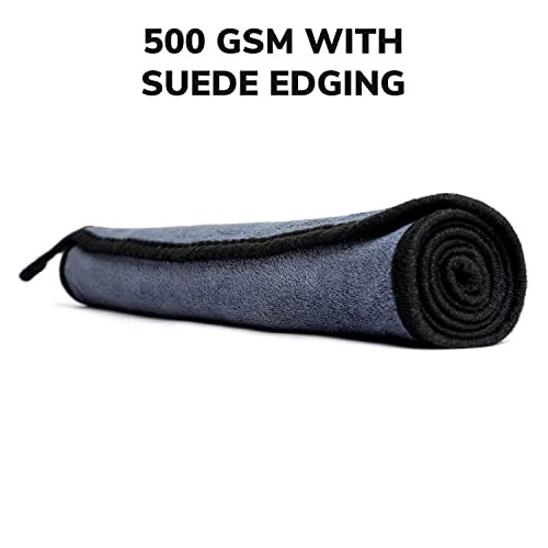 ShineXPro Microfiber Car Cleaning Cloth - OG Soft 500 GSM Extra Large (35x75 CM) Microfiber Cloth for Car and Bike - Suede Edging for Scratchless Drying and Detailing (Pack of 2, Grey) - Image 3