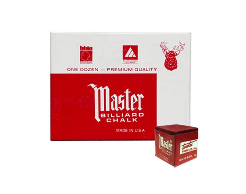 Masters Burgundy Billiard Chalk - 1 Dozen - Image 2