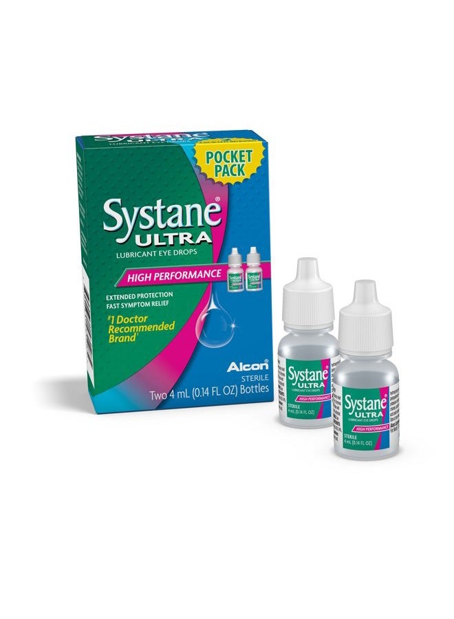 Ultra Eye Drops Lubricant High Performance,Two 4ml bottles, 0.14 Fl. Oz (Pack of 2)