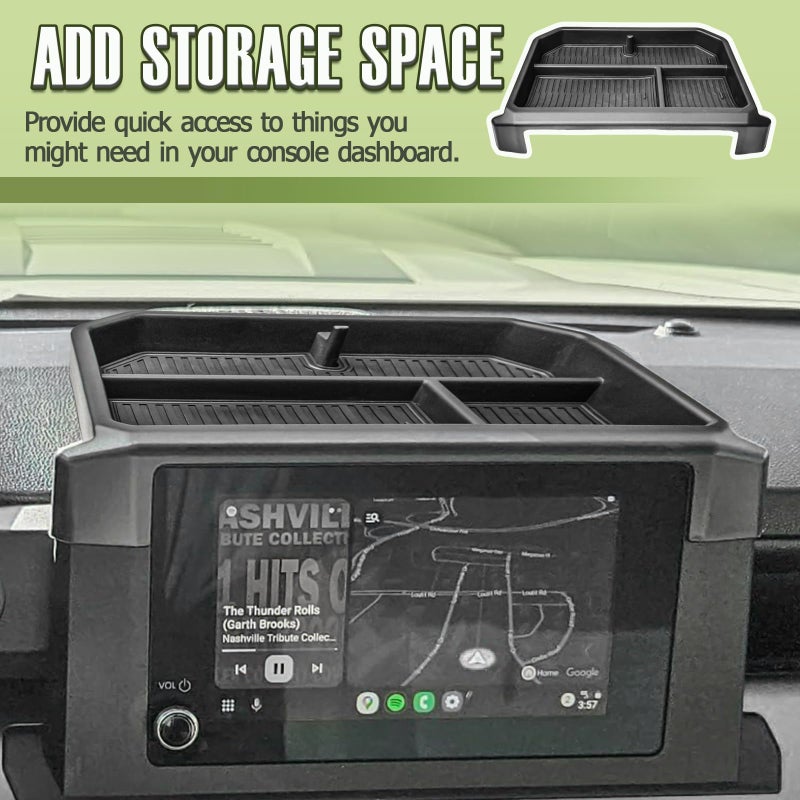 HGWEI Center Console Screen Dash Organizer Compatible with 2024-2026 Toyota Tacoma & 2025-2026 4Runner Interior Accessories w/ 8-inch Dashboard Storage Box Behind Screen Insert Tray Mount Holder Black - Image 2