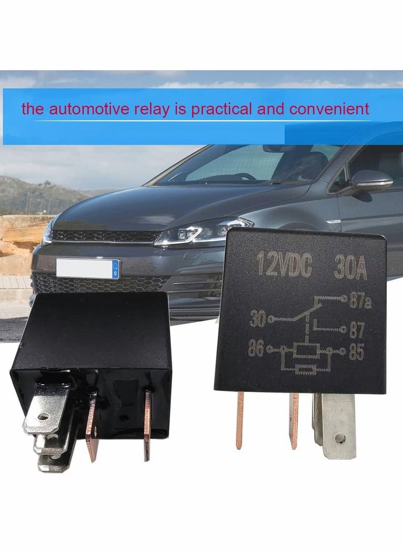 Excefore 5 Pin 12V Relay 12V 30A Relay Multi Purpose Automotive Relay Black Starter Relay Car Heavy Duty Relay for Car Motor Automotive Replacement Accessories (4 PCS) - Image 3