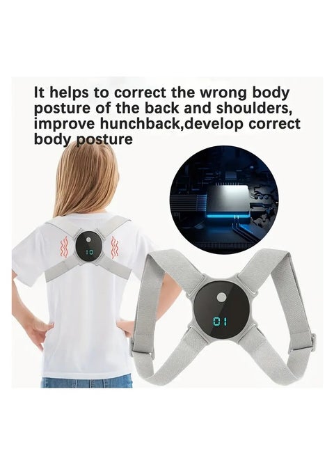 USB Intelligent Posture Corrector Back Posture Trainer Clavicle Spine Shoulder Correction Smart Tips Adjustable Length Back Support