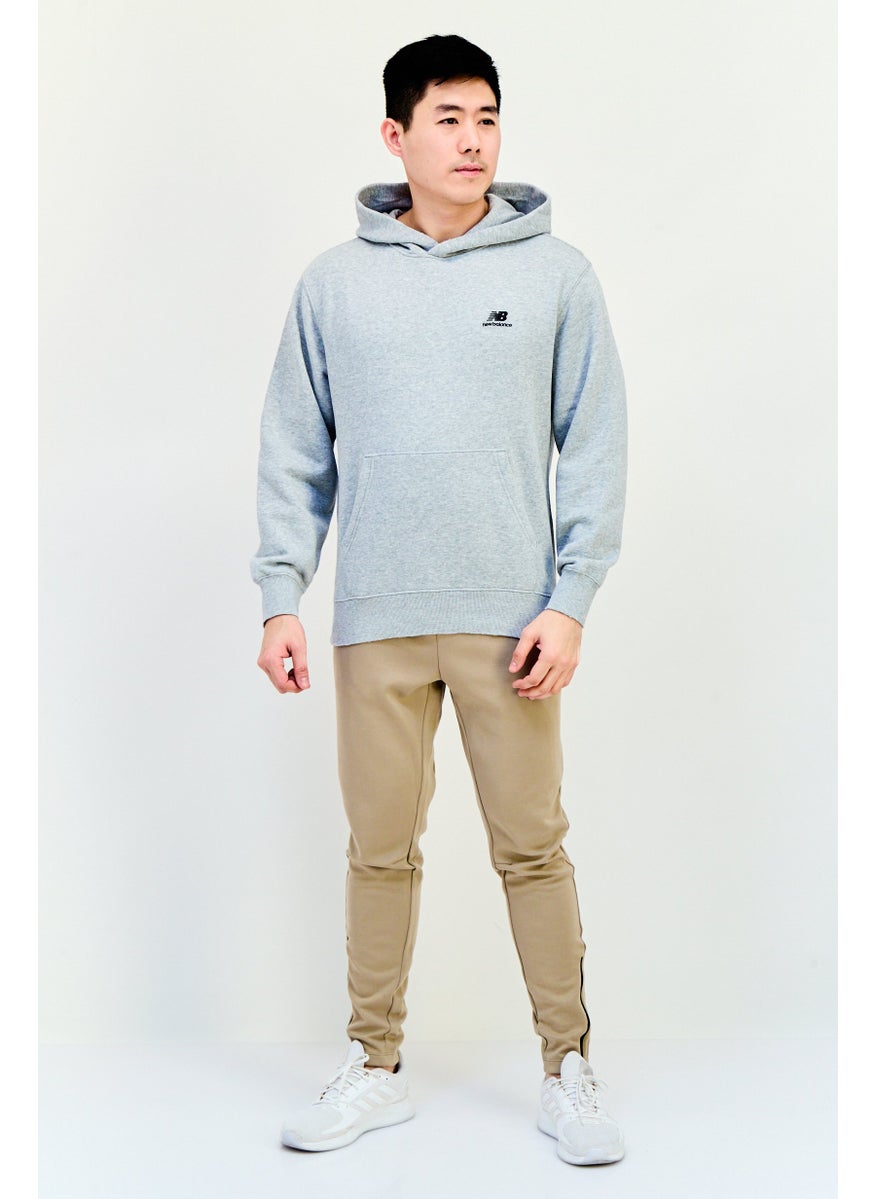 New Balance Men Relaxed Fit Long Sleeves Outdoor Hoodie, Grey  - Image 3