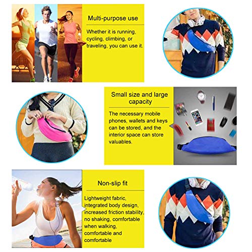 INNOLIFE Unisex Fanny Pack for Women Men, Fashion Sporty Multi-purpose 2-Zipper Waist Belt Bag Fanny Pack Waist Bag Adjustable Strap for Sport Hiking Traveling Passport Wallet (3Pcs Black) - Image 5