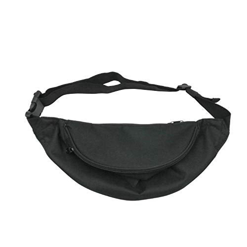 INNOLIFE Unisex Fanny Pack for Women Men, Fashion Sporty Multi-purpose 2-Zipper Waist Belt Bag Fanny Pack Waist Bag Adjustable Strap for Sport Hiking Traveling Passport Wallet (3Pcs Black) - Image 3