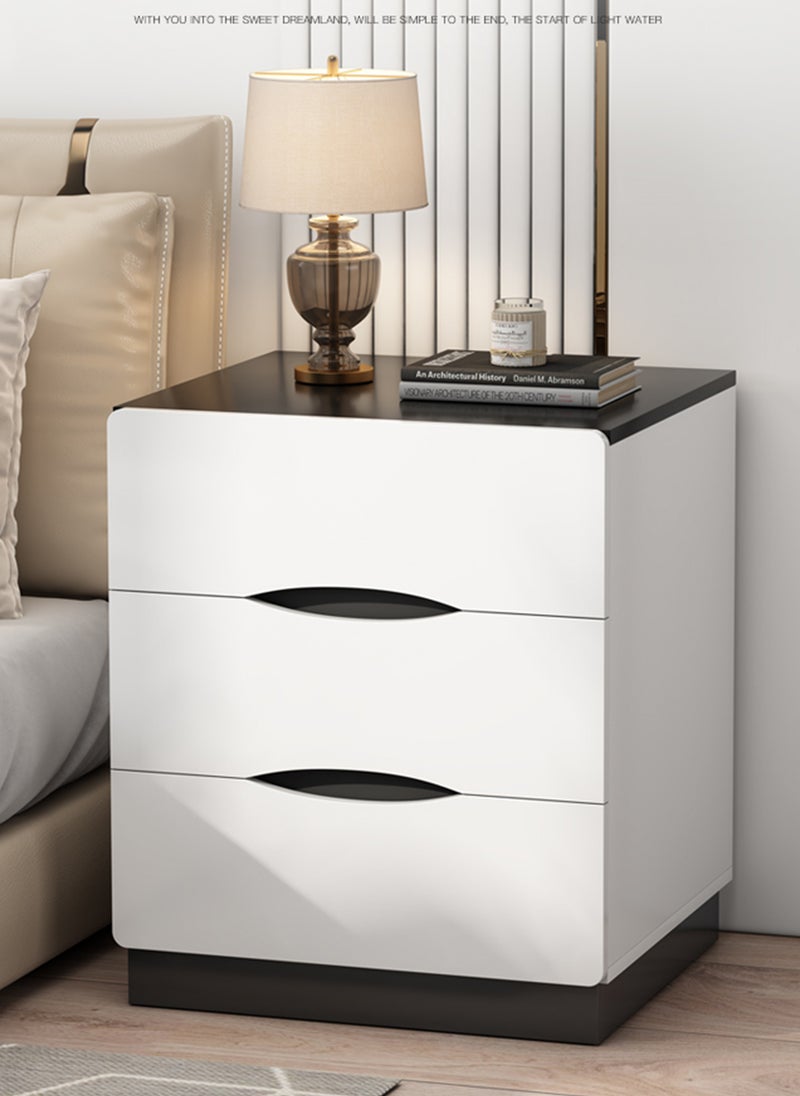 Sharpdo Simple Modern Bedroom Small Bedside Table with 3 Drawers for Storage  - Image 2