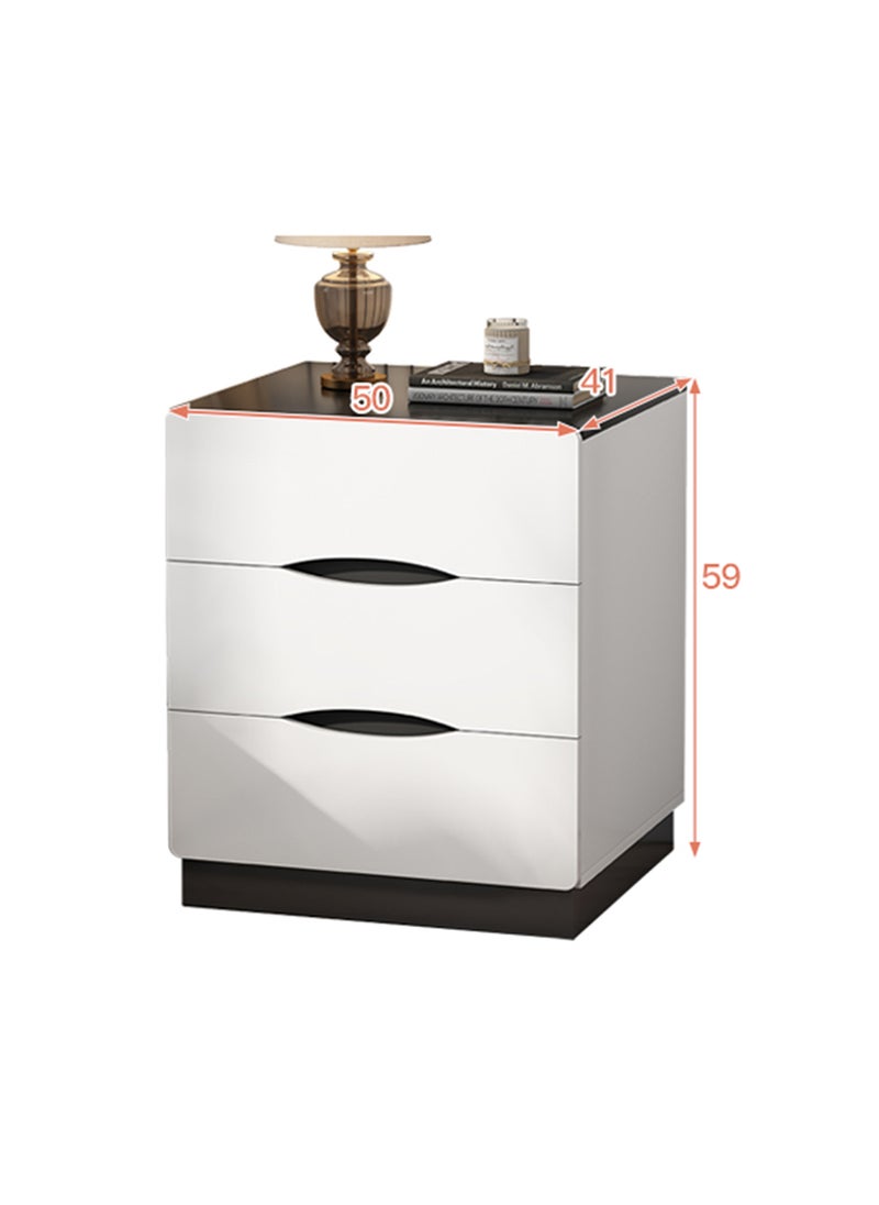 Sharpdo - Simple Modern Bedroom Small Bedside Table with 3 Drawers for Storage - Image 1