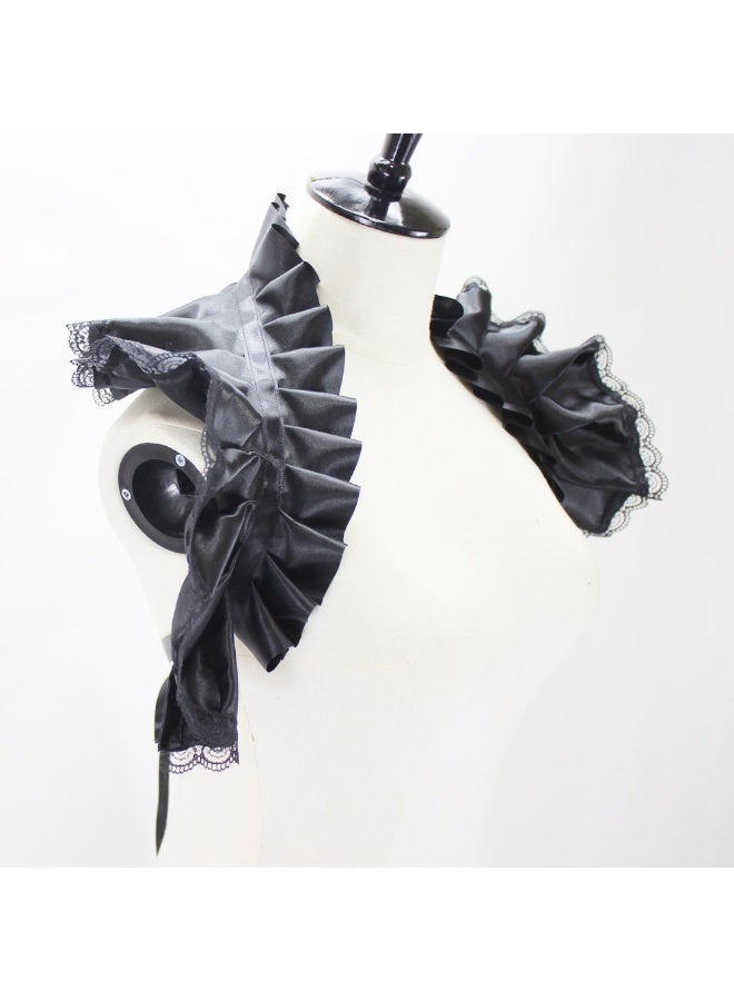 Vintage Victorian Ruffled Shrug Shawl Bolero Collar Costume Accessories - Image 1
