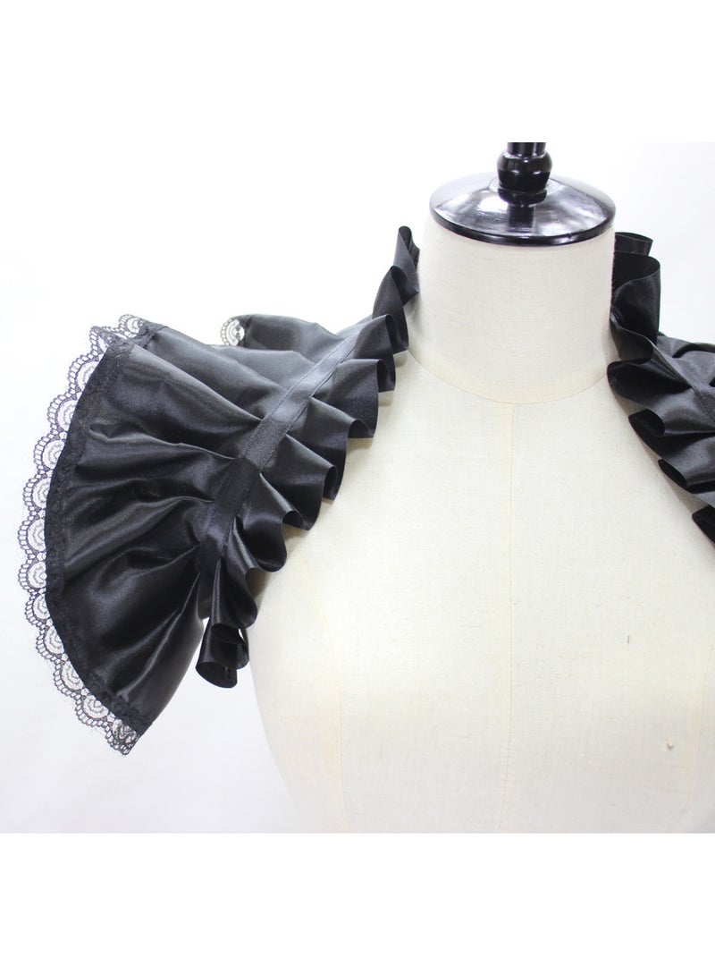 Vintage Victorian Ruffled Shrug Shawl Bolero Collar Costume Accessories - Image 4