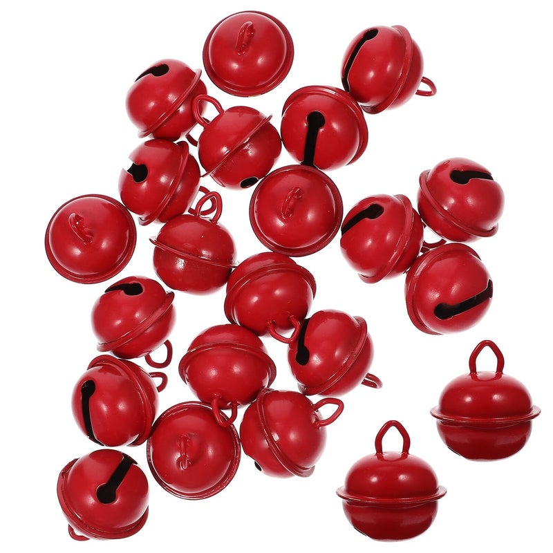 20Pcs 22mm Red Metal Round Bells For DIY Crafts Xmas Ornaments Pet Keychains - Image 2