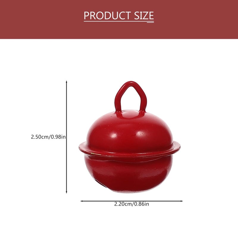 20Pcs 22mm Red Metal Round Bells For DIY Crafts Xmas Ornaments Pet Keychains - Image 3