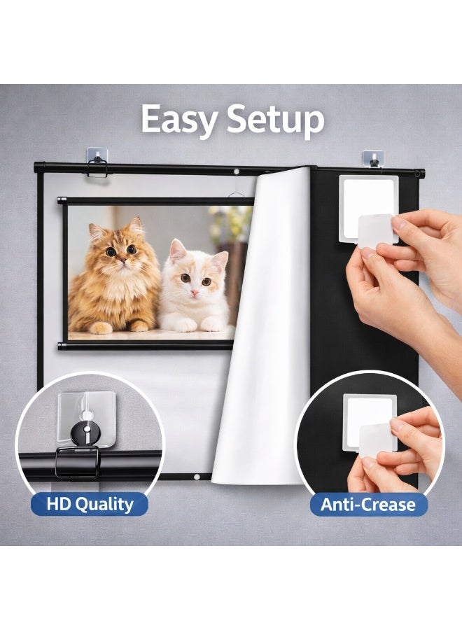 72 Inch 4K Portable Projector Screen 16:9 Foldable Anti-Crease HD Projection Screen for Indoor Outdoor Home Theater - Image 4