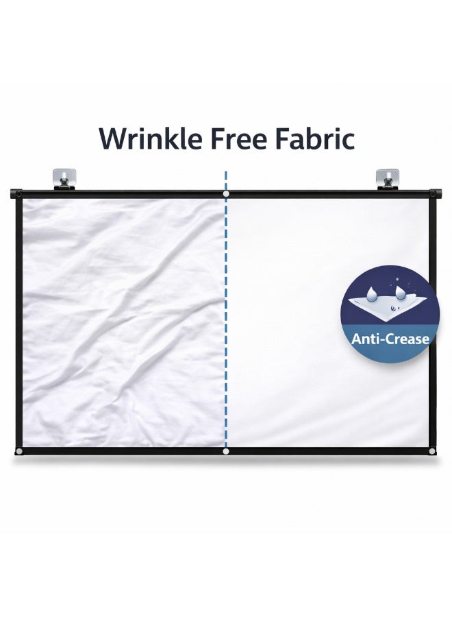 72 Inch 4K Portable Projector Screen 16:9 Foldable Anti-Crease HD Projection Screen for Indoor Outdoor Home Theater - Image 3