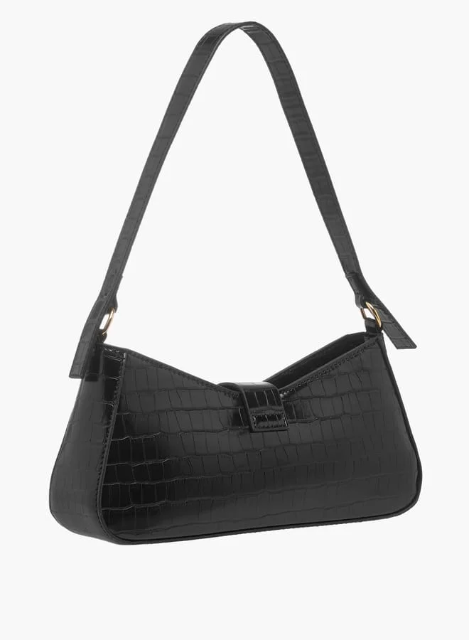 فلورا بيلا من شو إكسبرس Women Textured Shoulder Bag with Detachable Strap and Zip Closure
