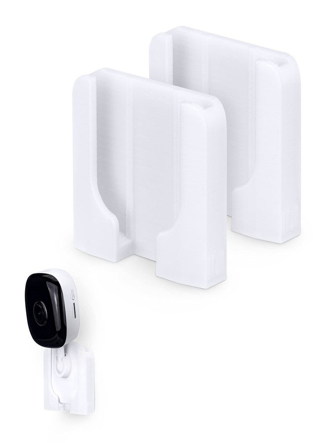 BRAINWAVZ Wall Mount for Kasa KC100, KC105, EC60 (2 Pack), Adhesive Holder for TP Link Smart Spot Camera, Installs in Minutes, No Mess Hanger Bracket by Brainwavz (White) - Image 1
