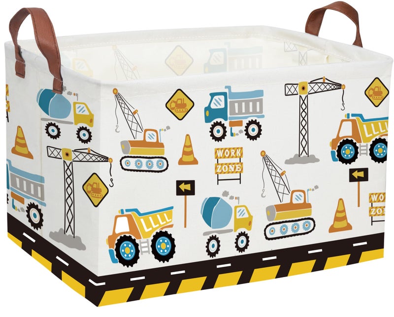 DDBASKET Kids Baskets Car Basket Boys Storage Bins Rectangular Book Basket Storage Bin Organizer Book Shelf Box Room DecorEngineering vehicle - Image 2