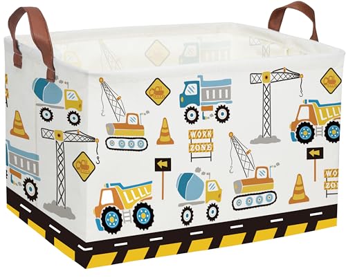 DDBASKET Kids Baskets Car Basket Boys Storage Bins Rectangular Book Basket Storage Bin Organizer Book Shelf Box Room DecorEngineering vehicle - Image 1