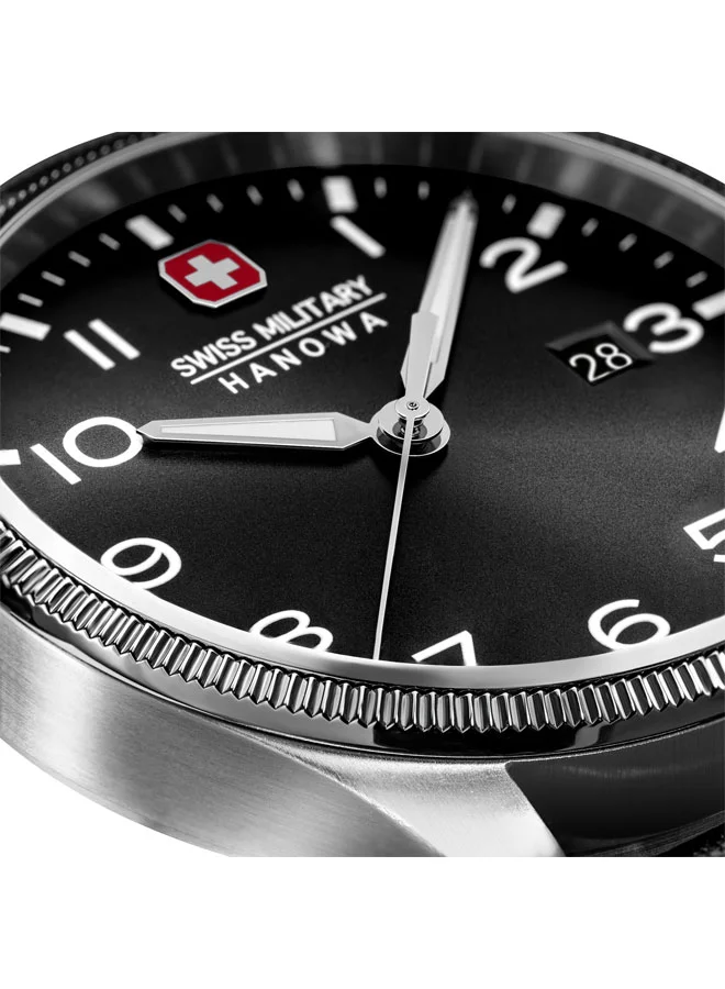 SWISS MILITARY HANOWA Thunderbolt Watch For Men With Dark Brown Genuine Leather Pro Strap - 43 mm