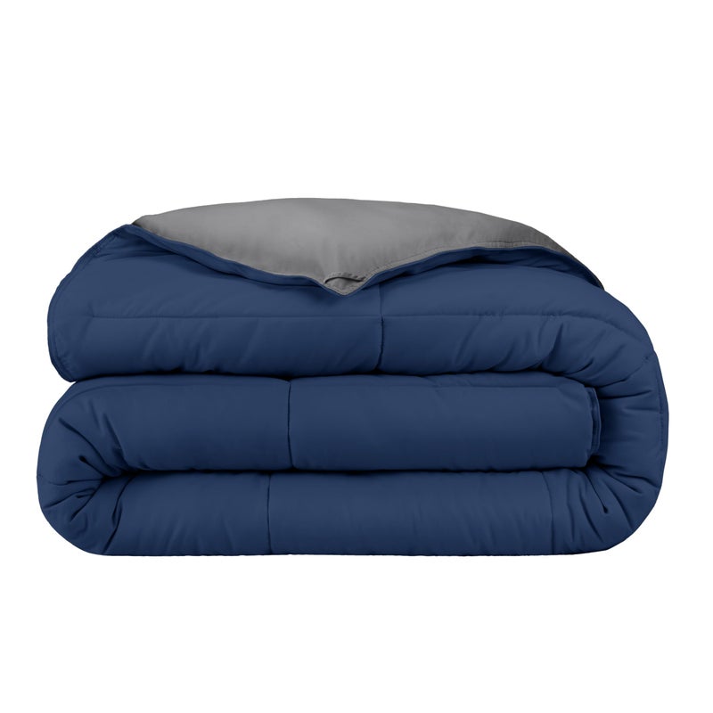 Bare Home Bare Home Extra Long Comforter  Reversible Colors  Goose Down Alternative  UltraSoft  Premium 1800 Series  All Season Warmth  Bedding Comforter TwinTwin XL Dark BlueGrey 