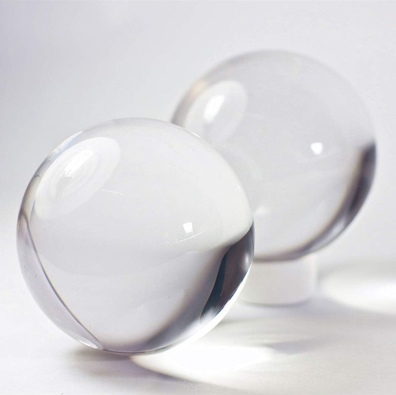 DSJUGGLING 2 pcs of 50mm Clear Acrylic Contact Juggling Ball Kits for Practice Juggling or Finger Strength Training - Image 2