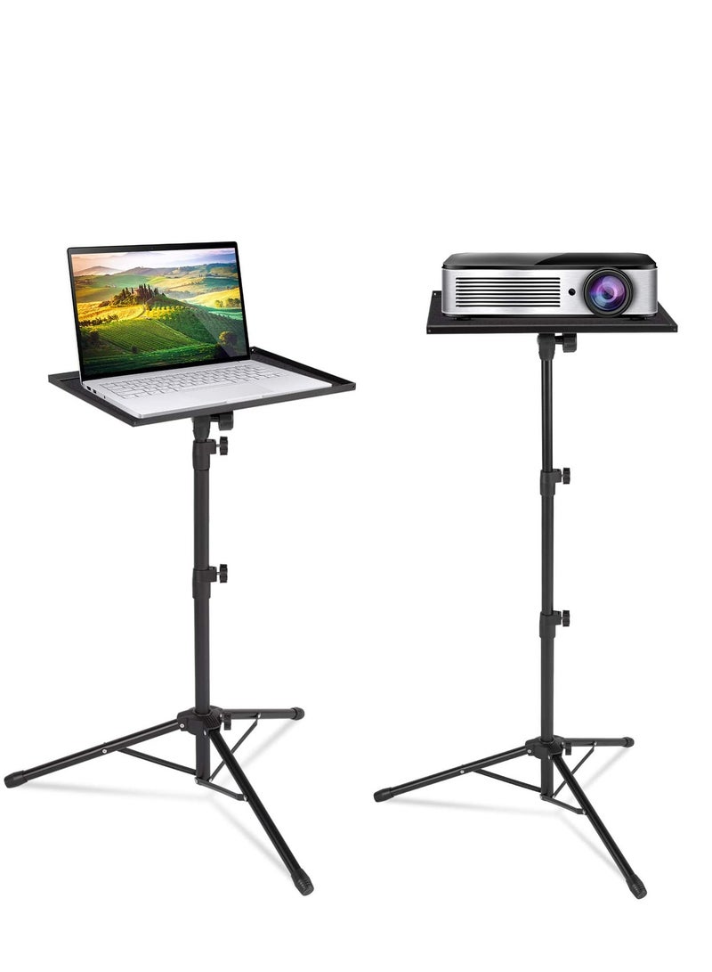 DUSALA Projector Tripod Stand, Portable DJ Equipment Stand, Folding Floor Tripod Stand, Outdoor Computer Table Stand for Stage or Studio, Height Adjustable 23 to 46 Inch - Image 1