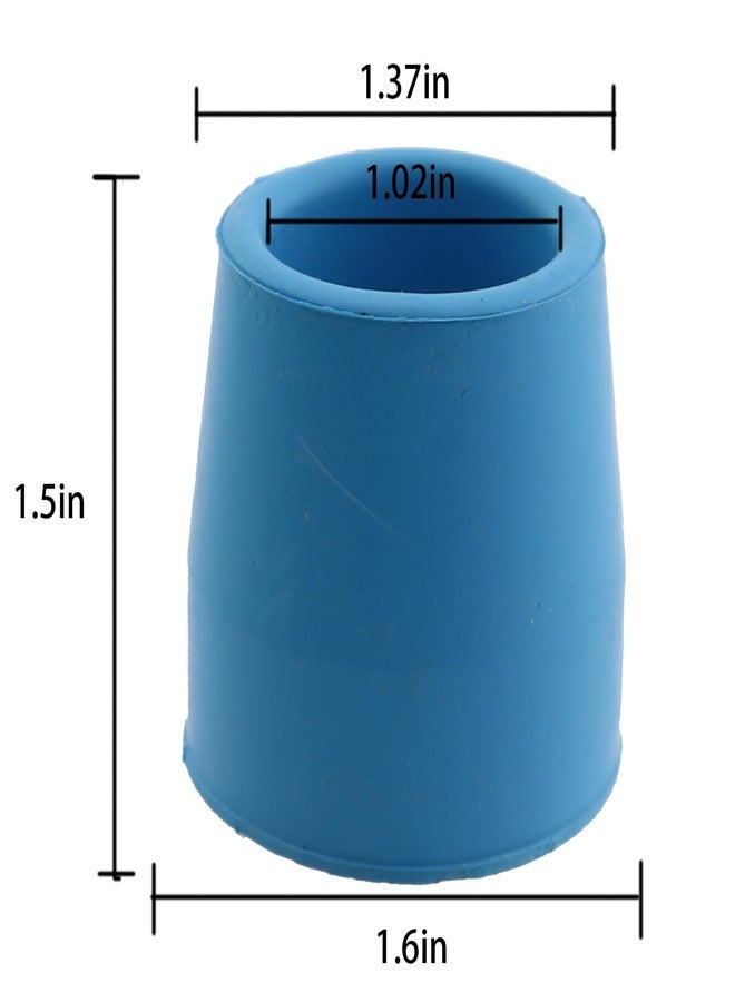 Caishun 1 Set of 4 Blue Heavy Duty Rubber Replacement Tip 1-1/8 Inch Walker Tip for Walkers Commode Chair Shower Chair - Image 2