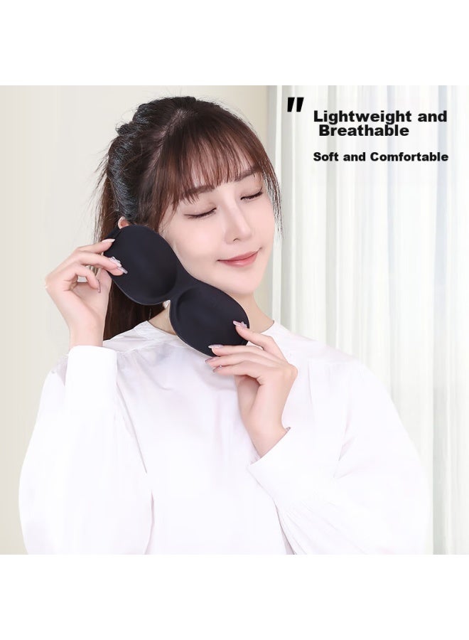 Forty thousand kilometers 40,000 Kilometers Sleep Mask Light-blocking Sleep Aid Breathable 3d Eye Mask For Men And Women Sw Black  - Image 5